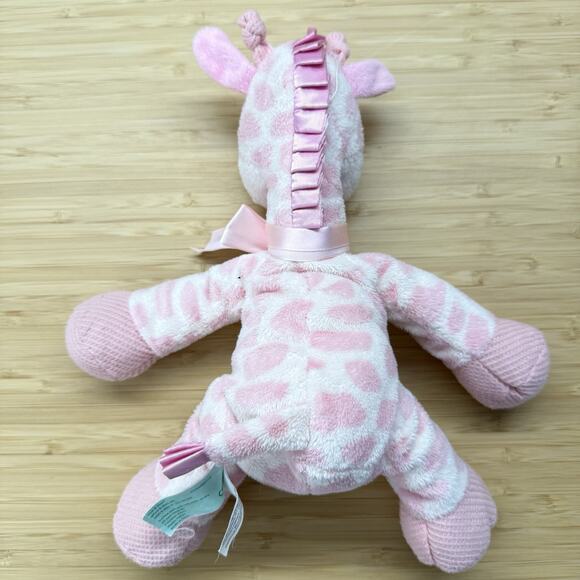 First and Main Jingles Pink Giraffe Lovey Rattle Security Plush Toy Baby - Picture 3 of 4